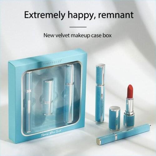 Velvet Makeup Lipstick Eyeliner Mascara Three-piece Waterproof and Naturally Not Blooming Lip Gloss Lip Balm Makeup Sets TSLM1