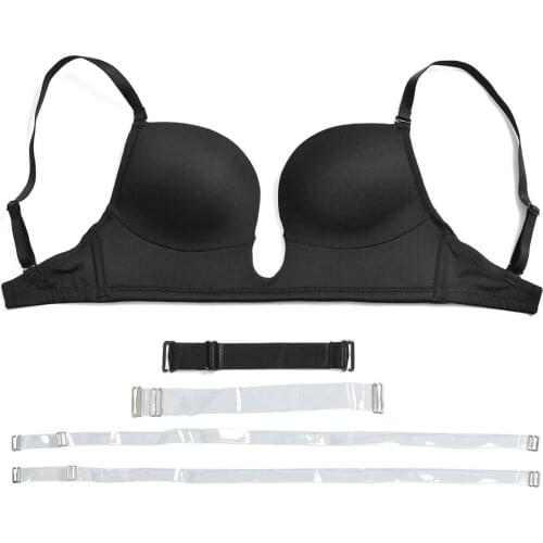 New Sexy Deep U Bras For Women Push Up Lingerie Sexy Bra Wire Bone Bralette Brassiere Intimates 70 75 80 85 90 95 A B C D E Cups