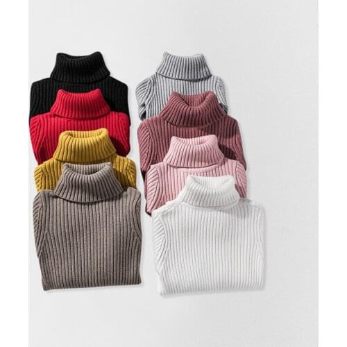 Childrens Sweaters Baby Girl Clothes 2019 New Kids Knitting Clothes Baby Girl Turtleneck Sweaters Toddler Cardigan Tops 2-9year