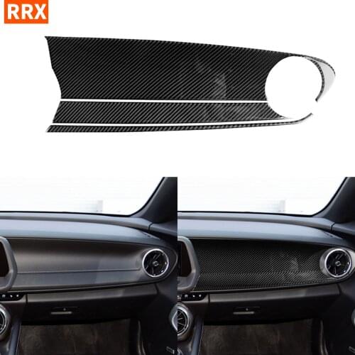 For Camaro Carbon Fiber Accessories Sticker For Chevrolet Camaro 2016 2017 2018 2019 Copilot Center Console Dash Cover Stickers