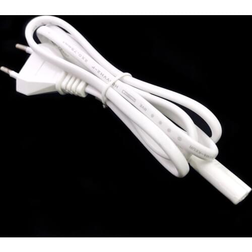 EU European To IEC 320 C7 AC Power Cord For Camera Charging Notebook Adapter, EU Firgure 8 2 Prong Extension Cable White 1.5m