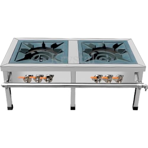 Commercial Gas Cooktop Stainless Steel Dual-cooker Cooktop Liquefied Gas Cooking Stove Energy-saving Cooking Oven