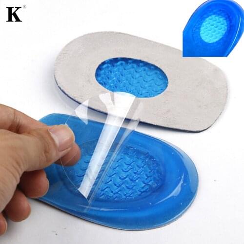 Hot sale New Silicon Gel Insoles Back Pad Heel Cup for Calcaneal Pain Health Feet Care Support spur feet cushion silica pads