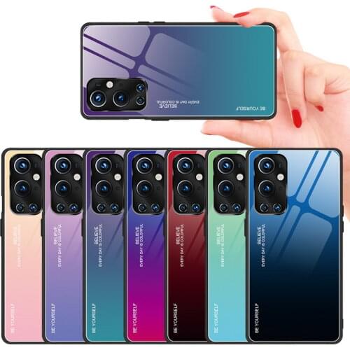 Gradient Glass Case for OnePlus 9 Pro Oneplus Nord N10 Tempered Glossy Back Cover For OnePlus 8 Pro oneplus 7T 1+ 7 9