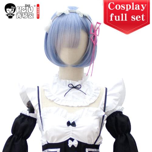 HSIU graduated color REM cosplay wig Re:Zero Starting Life in Another World Costume play Halloween costumes NEW High quality