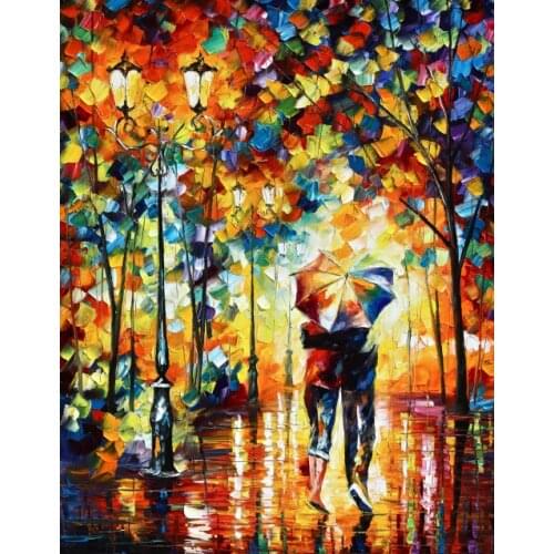 Canvas Art Picture Print Painting Night Street Scenery Abstract Canvas Oil Painting Wall Art Picture Painting for Home Decor