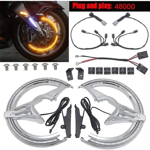 NEW Motorcycle Accessories Chrome Black Brake Disc Rotors Covers LED Cornering Lamp For Honda GL1800 Goldwing 2018 2019 2020