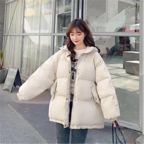 New Short Winter Jacket Women Warm Hooded Down Cotton Jacket Parkas Female Casual Loose Outwear Korean Cotton-padded Winter Coat
