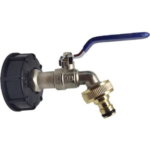 Brass Garden Faucet Adapter 3/4 Inch IBC Garden Irrigation Adapter Tank Tap Replacement Connector Valve Bathroom Faucet Parts
