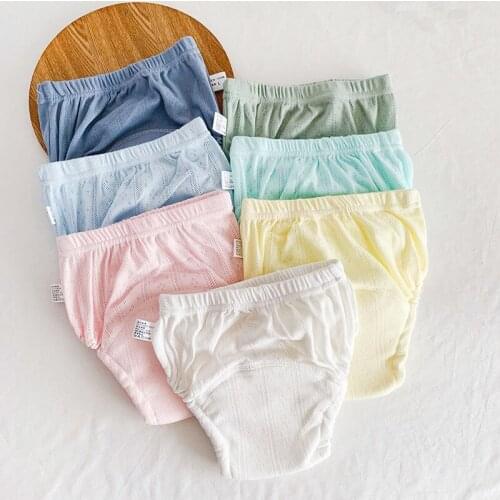 Summer Washable Cloth Diapers Reusable Waterproof Diapering Kids Toilet Training Pants Breathable Underwear Nappy Changing M&L