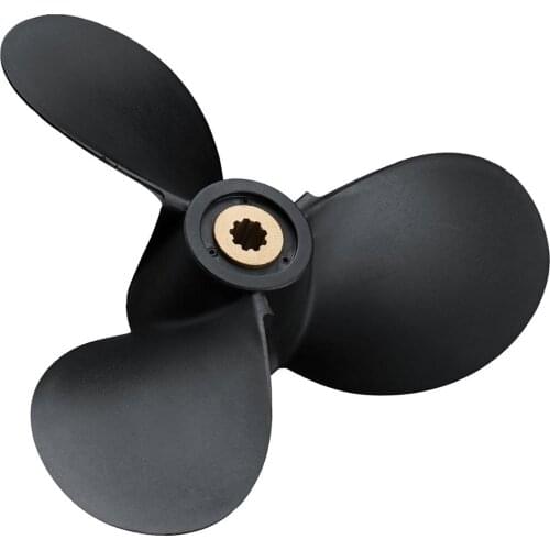 Marine Outboard Propeller Plastic+Metal Black Boat Propellers 3 Blades For Yamaha Mariner 4HP-6HP 6E0-45941-01-EL 7 1/2x8-BA