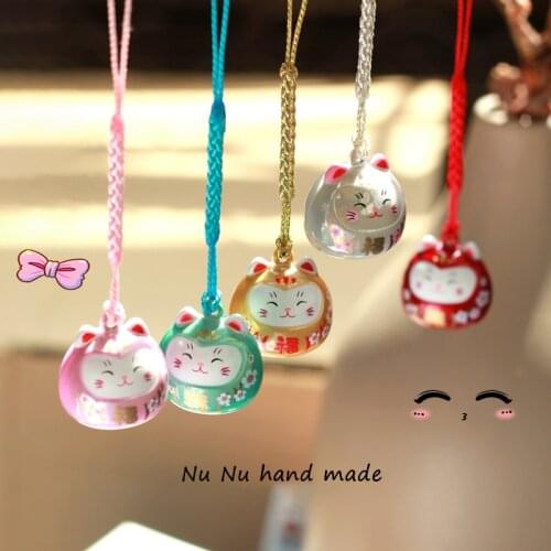 Cartoon Japan Lucky Cat Keychain Maneki Neko Trinkets Phone Accessory Car Bag Pendant Key Chain Pray Keyfob Couple Gift