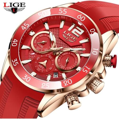 Relogio Masculino 2021 New Sports Mens Watches LIGE Top Brand Luxury Silicone Watch Men Quartz Clock Waterproof Wristwatches+Box
