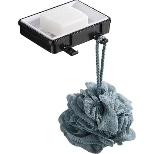 Punch-Free Bathroom Shelf Wall-Mounted Soap Dish Hook Up Soap Box Hidden Folding Hook Saboneteira Para Banheiro Jabonera Ducha