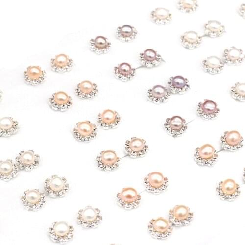 12Pairs Promotion ~ 2021 New 100% Natural Freshwater Pearl Handmade Sun Flower Stud Earrings Jewelry
