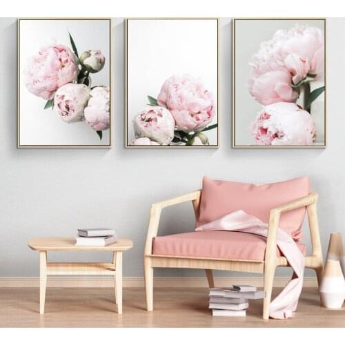 Peony Flower Blush Floral Botanical Wall Art Canvas Painting Nordic Posters And Prints Wall Pictures Baby Kids Room Decoration