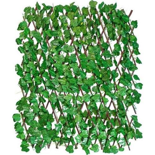 Adjustable Retractable Fence Artificial Leaf Roll UV Fade Protected Privacy Hedging Wall Landscaping Garden Fence Balcony