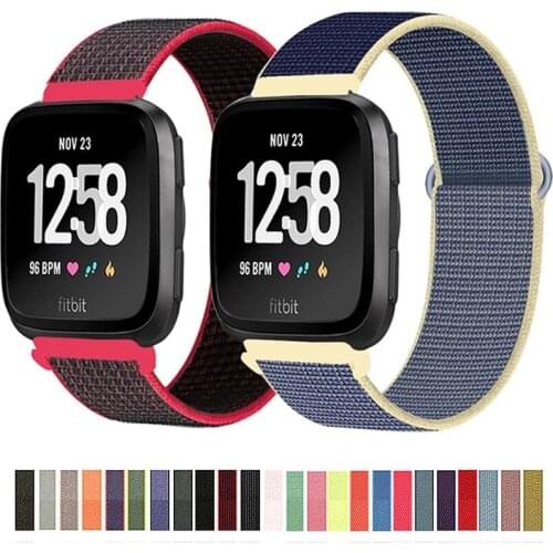 Nylon Loop Woven Strap for Fitbit Versa 2 Band Smart Watch Replacment Watchband Sport Bracelet for Fitbit Versa Lite Sense Band