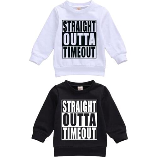 2020 Fall Spring Newborn Toddler Girls Boys Clothes Infant Long Sleeve Letter Print Round Collar Pullover Sweatshirt 0-24M Tops