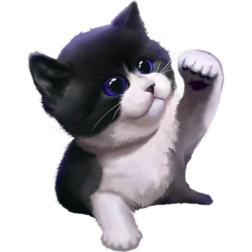 Three Ratels QC465 animal stickers Lovely cat wall sticker art for bedroom poster cartoon car hood sticker laptop decal