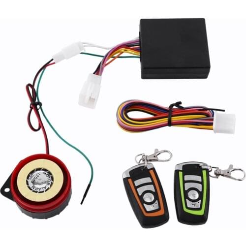 Motorcycle Alarm System Scooter Anti-theft Security Alarm System Two-way with Engine Start Remote Control Key Fob Universal
