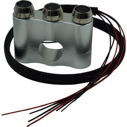 Universal Aluminum Motorcycle Switch 7/8'' Handlebar Control For Headlights Horns Emergency Stop Fog Light Three-in-one Button