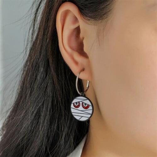 CHUNSHI EMO Halloween Ornaments Terror Strange Skeleton Face lLess Male Witch Bat Fun Earrings 2021 Trend Impct For Women