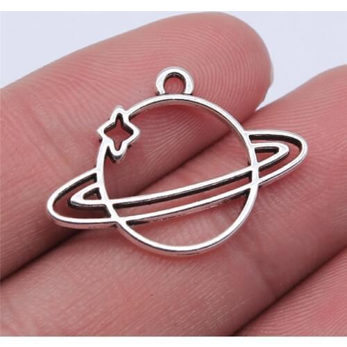 WYSIWYG 10pcs 27x19mm Antique Silver Color Universe Charms Pendant For Jewelry Making DIY Jewelry Findings