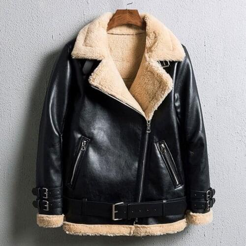 YSBFALNZ Women's Leather Bomber Jackets