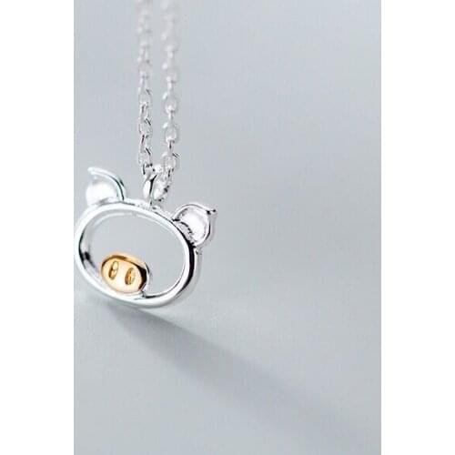 Fashion Cute Pig Necklace Pendant Girl Necklace Animal Auspicious Short Collarbone Chain Womens Jewelry Birthday Gift