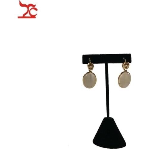 Big Sale 1PC Fashion Black Velvet Jewelry Display Rack T Bar Stud Holder Earrings Organizer Exhibition Showcase Stand