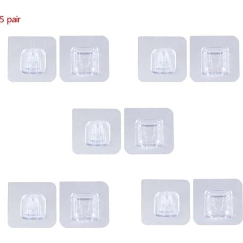 10 pcs Double-sided Adhesive Wall Hooks Waterproof Oilproof Self Adhesive Hooks