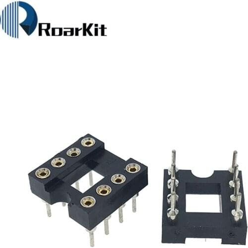 20pcs 8P DIP-8 Round Hole 8 Pins 2.54MM DIP DIP8 IC Sockets Adaptor Solder Type 8 PIN IC Connector