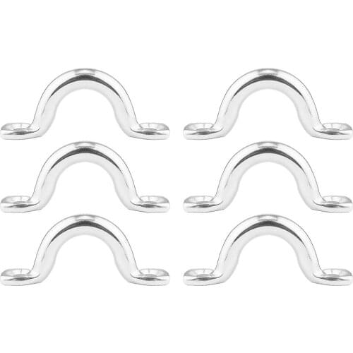 6 Pieces Stainless Steel Pad Eye Straps Tie Down Anchor Deck Loops 6mm