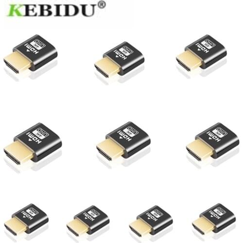 10pcs/lot DDC EDID HDMI-compatible Dummy Plug VGA Adapter Virtual Display Adapter Headless Ghost Display Emulator Video Card