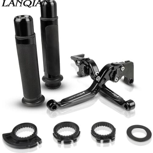 Motorcycle Accessories CNC Adjustable Brake Clutch Levers And Handle Grips With LOGO For Honda V-Strom 2004 2005 2006 2007-2010