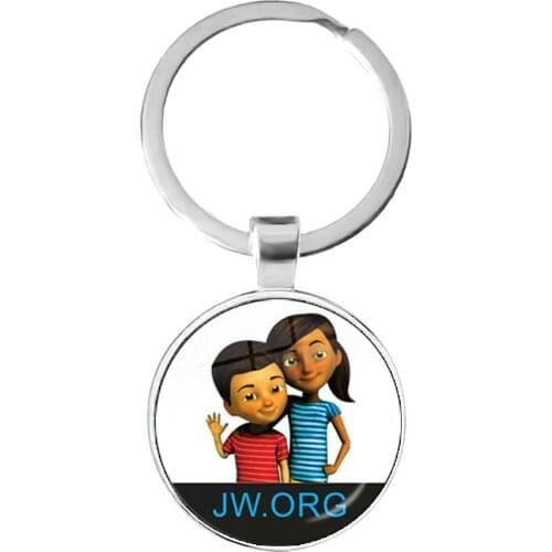 JW.org Keychain Jehovahs Witnesses Art Picture 25mm Glass Cabochon Pendant For Catholic Believers Jewelry Women Girls Men Gift