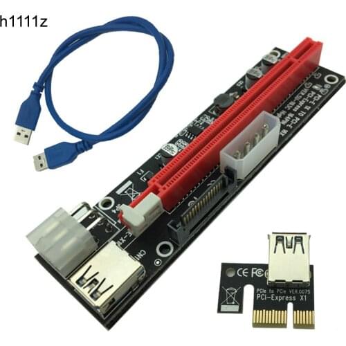 Black Board 60cm PCI-E PCI Express Extender Riser Card 1x to 16x USB 3.0 SATA 4Pin 6Pin IDE Molex Power for Mining Bitcion Miner