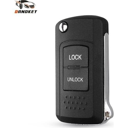 Dandkey 10pcs Modified Folding 2 Buttons Remote Fob Alarm Replacement Key Shell For MITSUBISHI Lancer Outlander Endeavor Galant