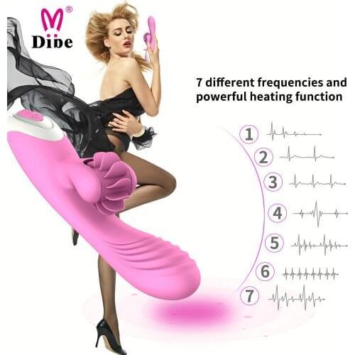 DIBE Licking Kiss Heating Vibrator Female Orgasm Rotation Tongue massager Clitoris G-spot Stimulator Adult Sex Toys for Women