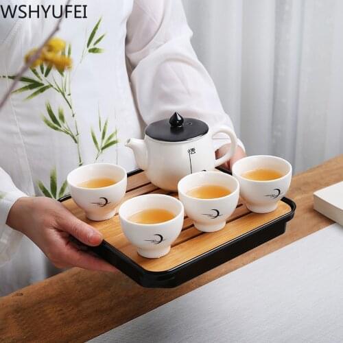 Travel Portable Tea set Tea Set Ceramic Teapot Porcelain Teaset wine set Tea Cups of Tea Ceremony Tea Pot With Travel Bag