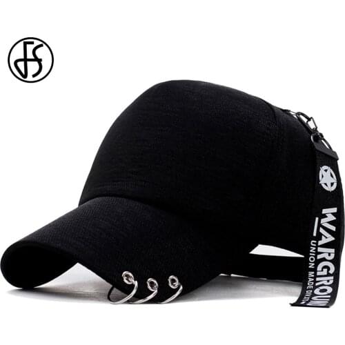 FS Summer Trendy Gorra Trucker Hat For Men Women Korean Streetwear Hip Hop Snapback Baseball Cap With Rings Breathable Face Caps