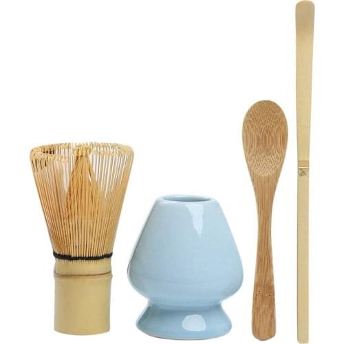 HOT SALE Matcha Whisk Set Bamboo Matcha Tea Set of 4 Including 100 Prong Matcha Whisk (Chasen), Traditional Scoop (Chashaku), Te