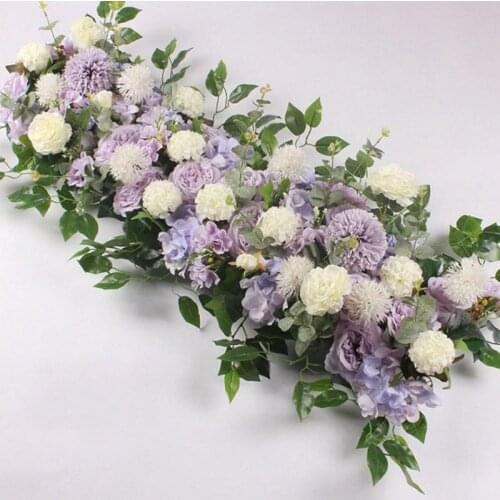 Artificial Rose Hydrangea Flower Row Silk Flower with Foam Base for Wedding Road Cited Decoration Stage Flowers Wall Backdrop