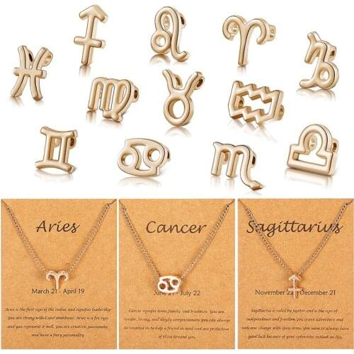 Julie Wang 12PCS/Set Mixed 12 Constellations Zodiac Charms Alloy Pendent Necklace Bracelet Finding Jewelry Making Accessory