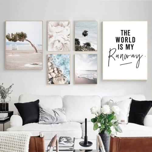 Modern Sea View Decoration Wall Art Canvas Painting Nordic Seaside Home Decoration Small Fresh Canvas Picture Printing Poster