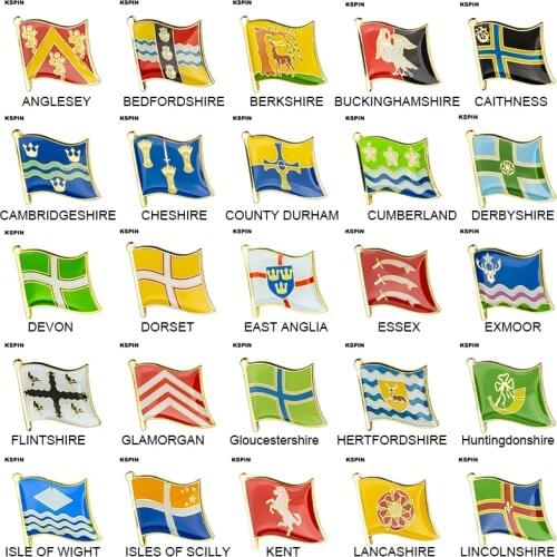 United Kingdom County Flag Badge Flag Brooch National Flag Lapel Pin International Travel Pins Collections