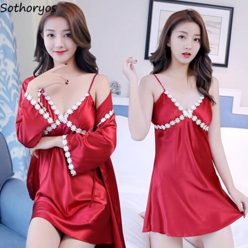 Women Sexy Robe Gown Sets Patchwork Thin Summer Cozy High Quality Bath Casual Females Nightwear Teenagers Lounge Knee-length Hot