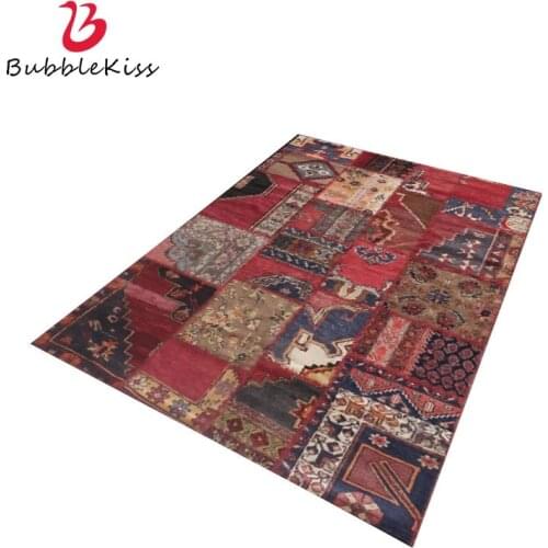Bubble Kiss Carpets For Living Room Red Ethnic Style Home Decoration Area Rug Bedroom Bedside Non-Slip Customized Big Floor Mat