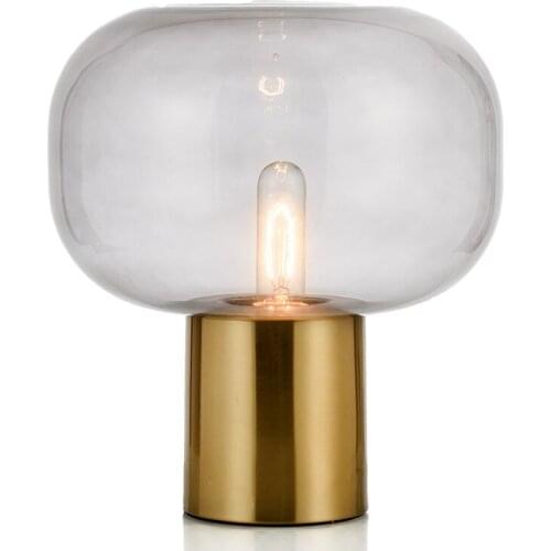 Creative collocation glass art living room table lamp golden iron bedside lamp bedroom table lamp